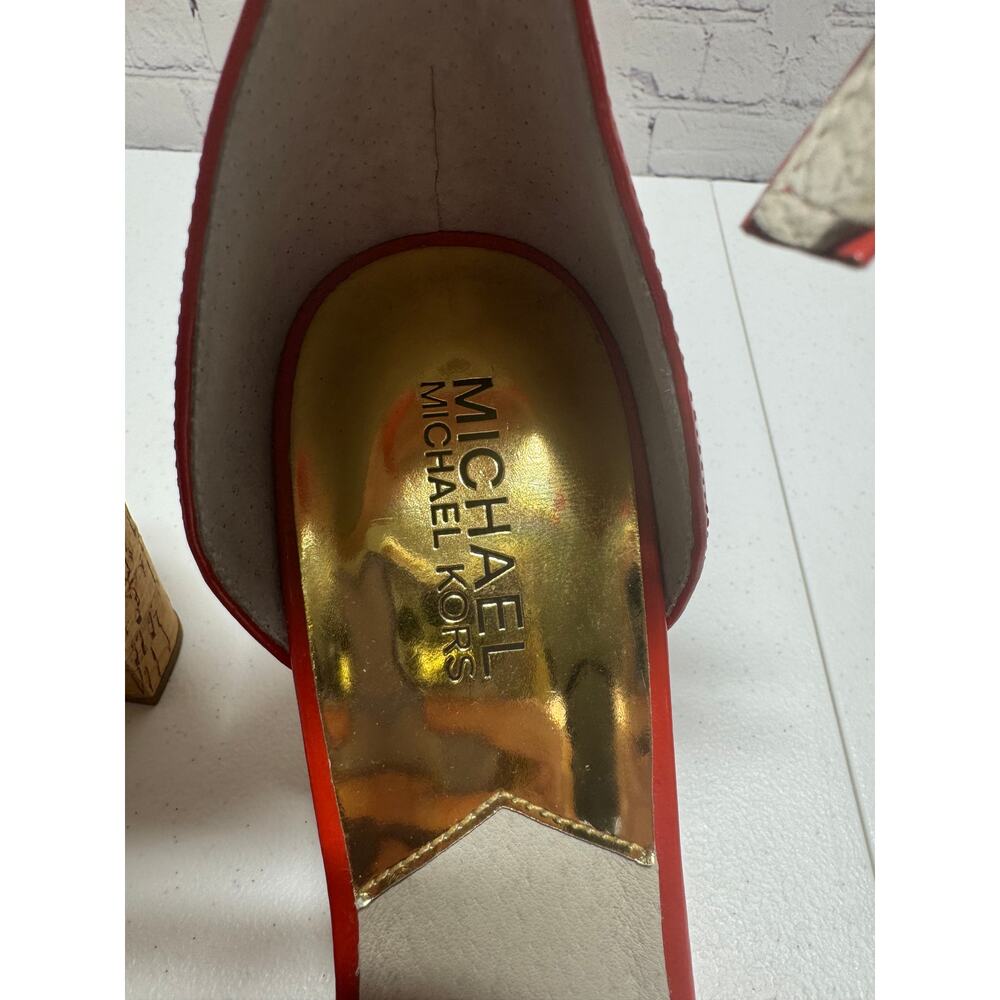 Michael Kors Red Patent Platform Heels Size 7.5 - Picture 9 of 12